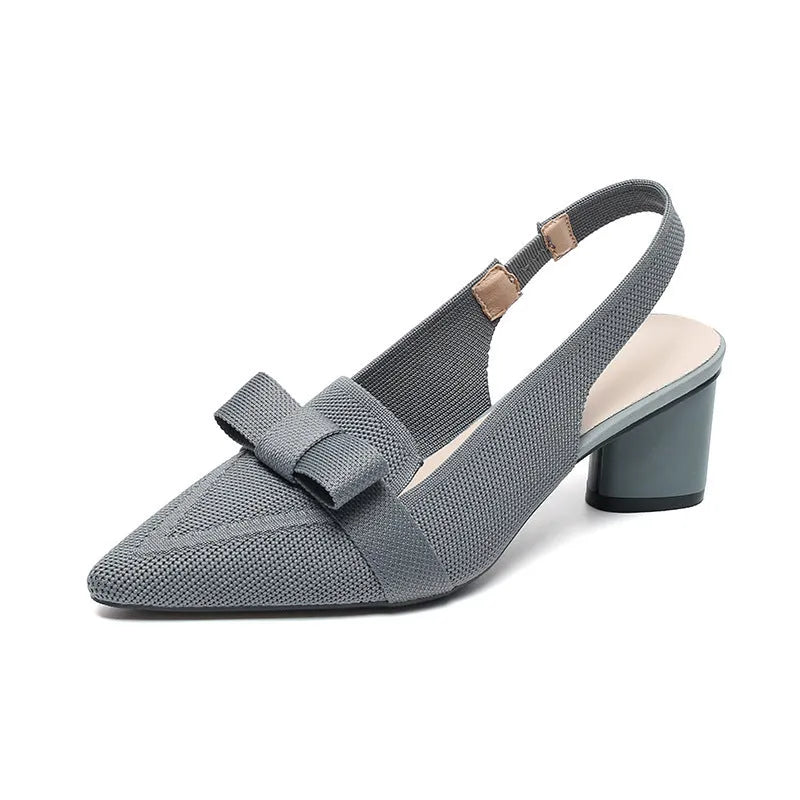 Women's closed toe high heel sandals with back strap and pointed toe in solid colour options