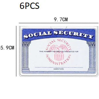 Clear PVC social security card holder with waterproof cover measuring 9.7 by 5.9 centimetres