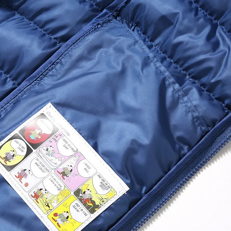Men's Korean slim fit thick polyester cotton vest in new blue front view