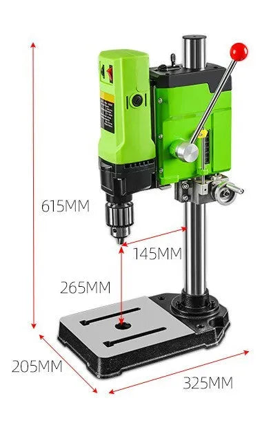 1050W bench drill and milling machine with cross bench pliers on workshop bench