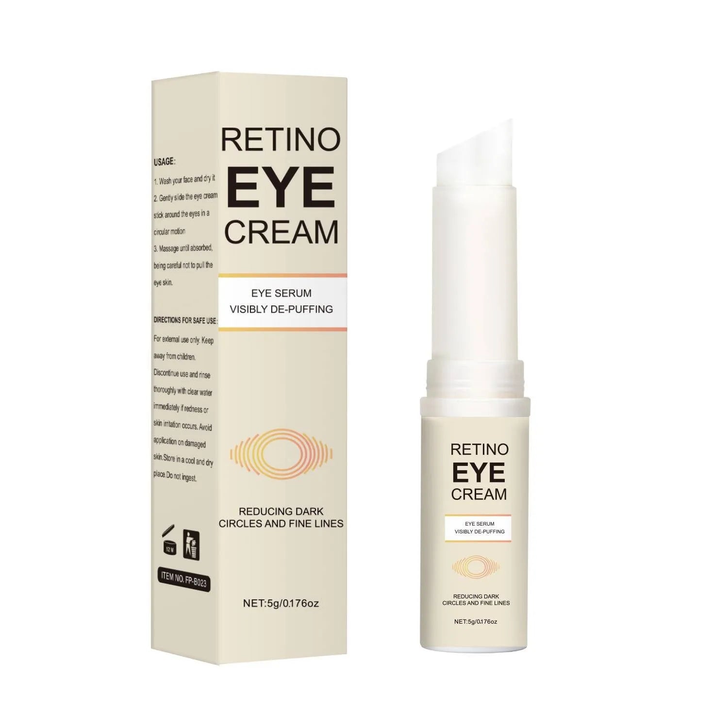 5g moisturising eye cream in packaging for dark circle reduction and hydration