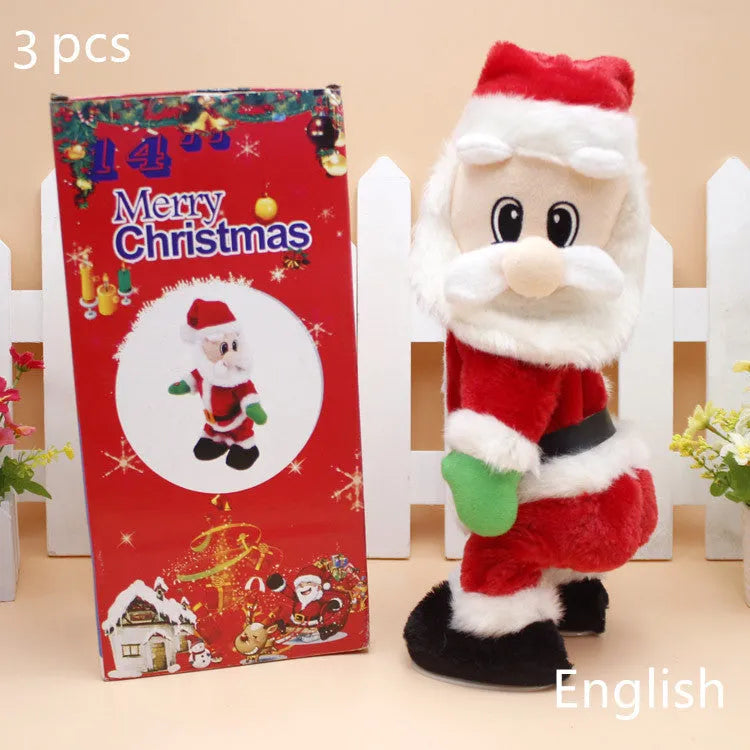 Electric hip-shaking Santa Claus ornament with music for Christmas decoration