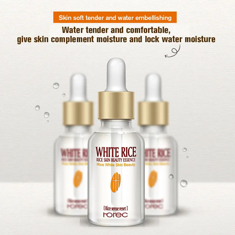White Rice Whitening Serum Face Moisturizing Cream 15ml tube for anti-aging and acne care
