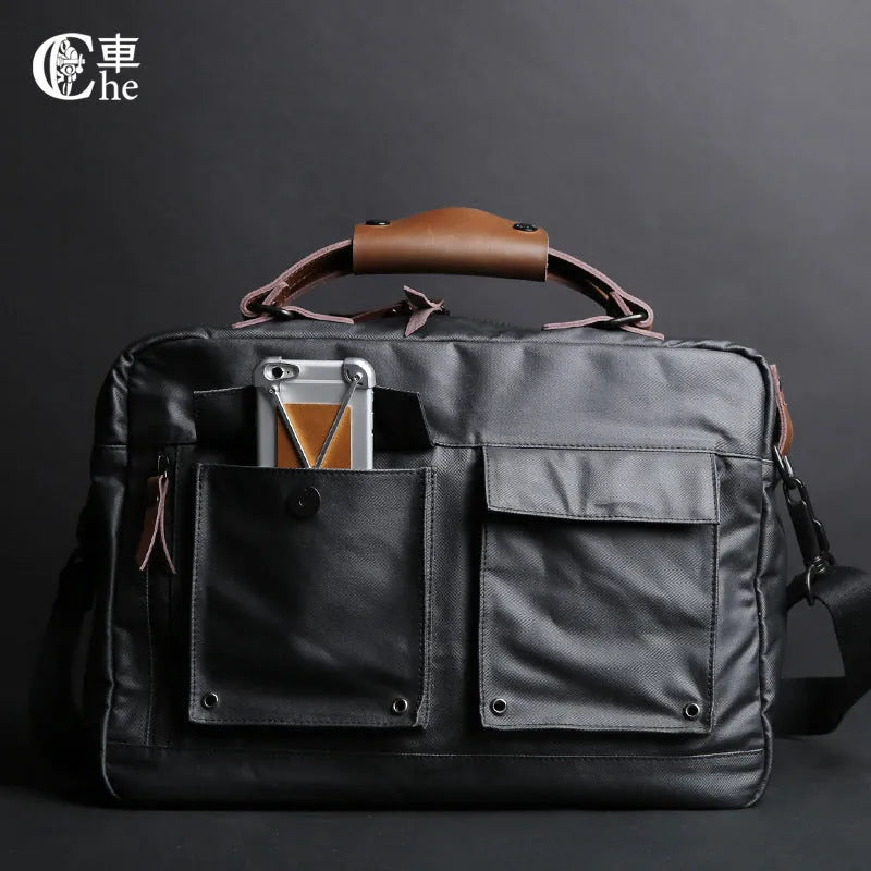 Dpark black laptop bag with single shoulder strap showing 14-15 inch laptop compartment