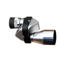 Compact aluminium 8x20 monocular telescope with blue lens coating, shown with its canvas carry case and lens cloth.