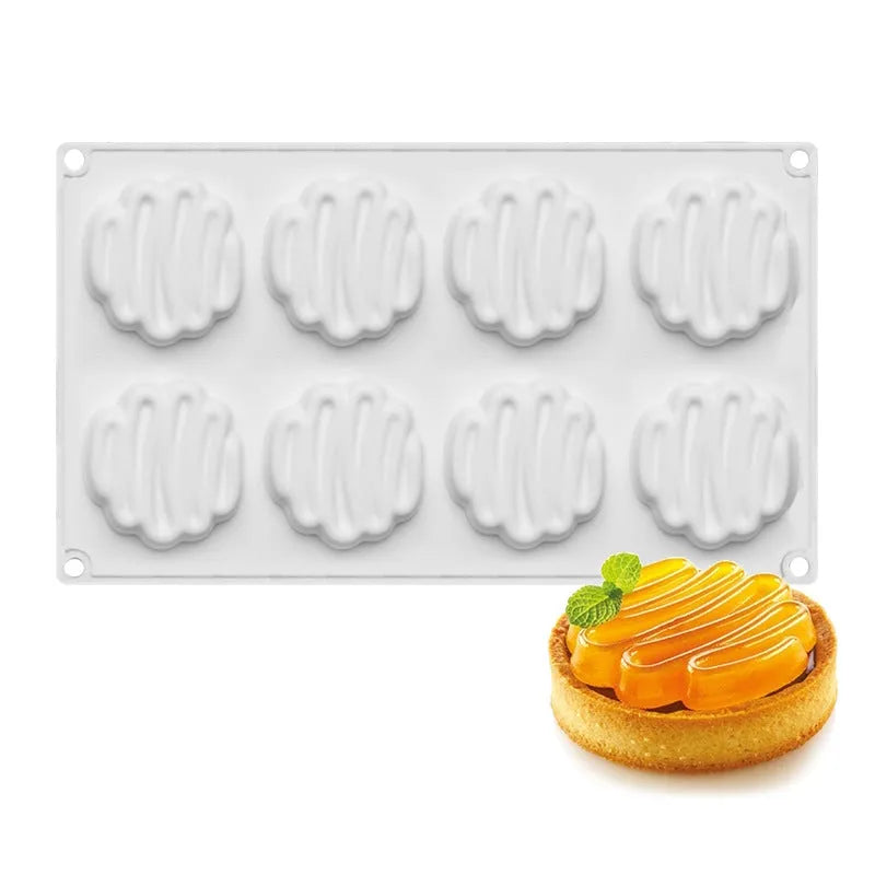 Round cake silicone mold with 8 bubbles, lightweight 129g non-stick baking mould MCM-176