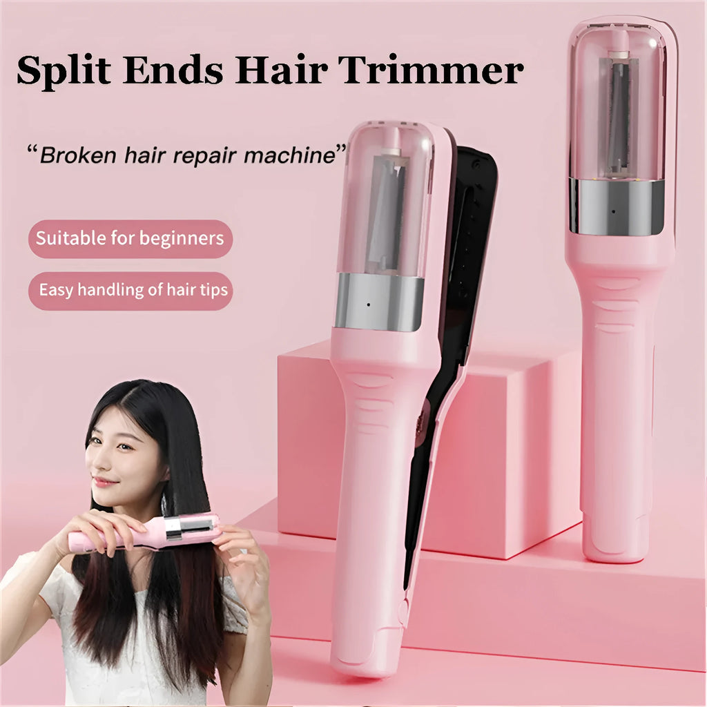 Cordless rechargeable hair ends trimmer split remover for dry damaged brittle hair in beige, black, blue, pink, purple