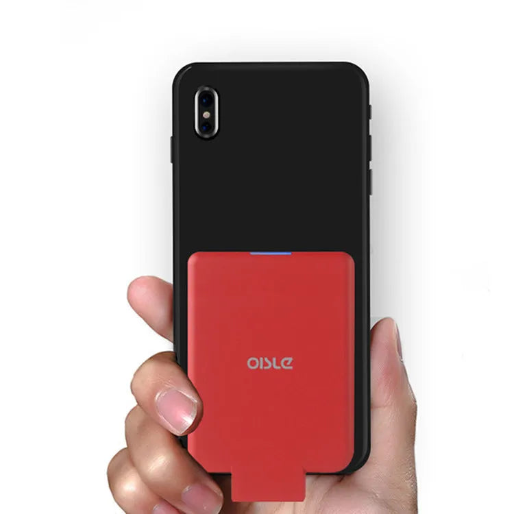 Slim 4500mAh back clip power bank in black, white, blue, pink, or red for iPhone Android Type-C charging