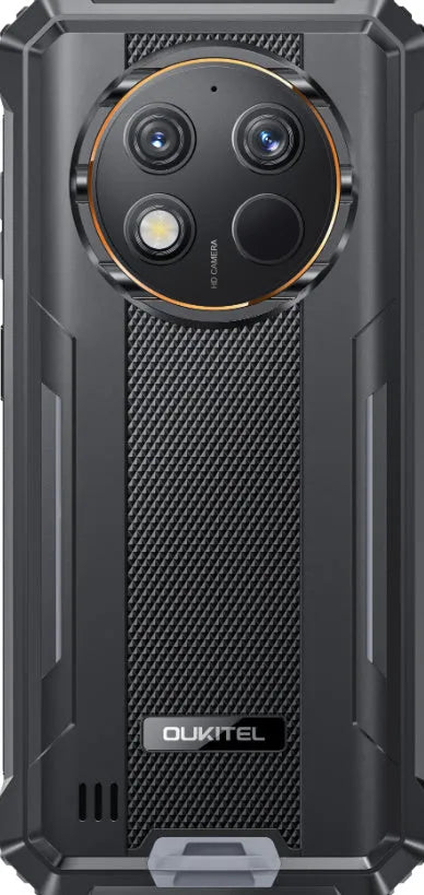 OUKITEL G1 mobile phone in grey, green and orange colour options with charger and manual