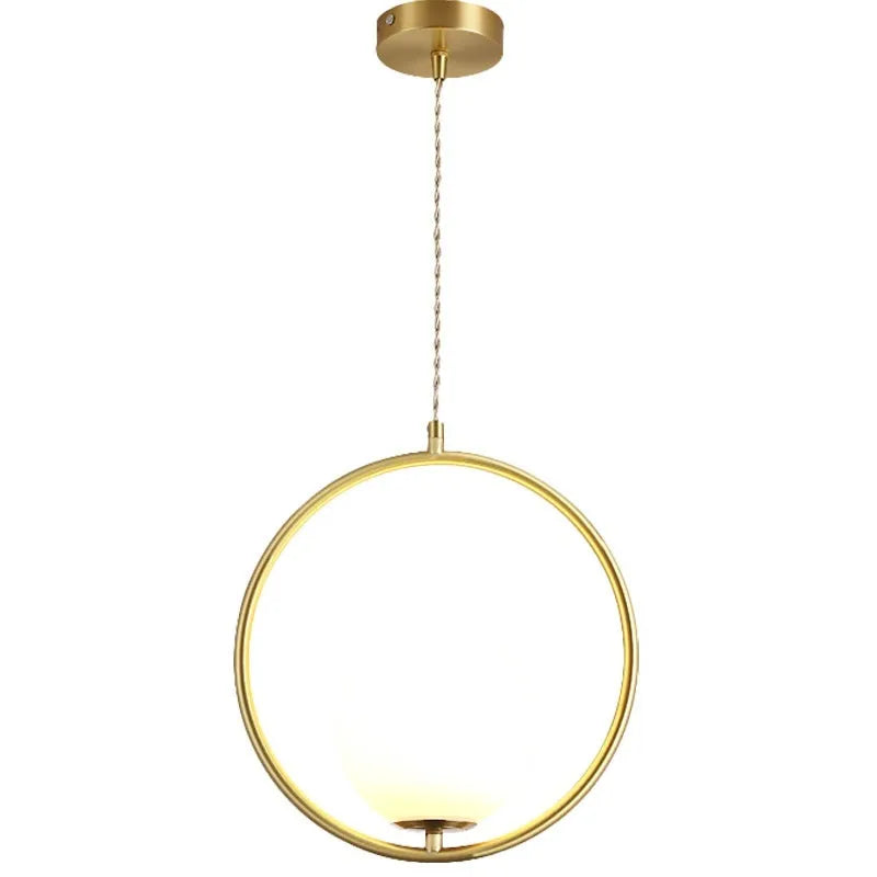 Creative Nordic single head all copper pendant light with 300mm diameter and 320mm height