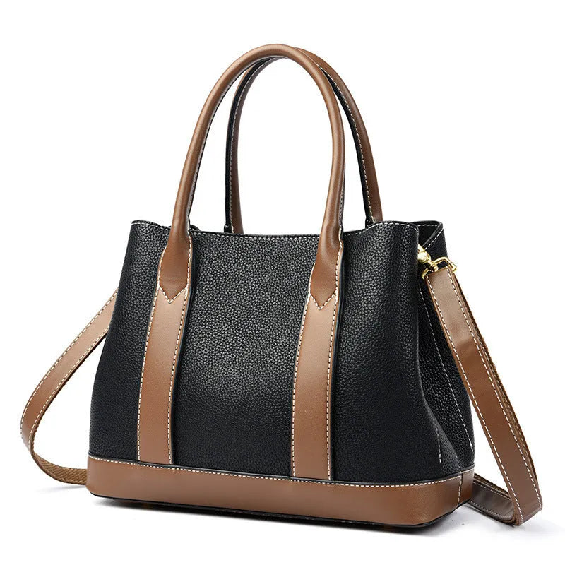 Women's contrast colour PU shoulder crossbody bag with sandwich pocket in black, blue, green, red, khaki, gray
