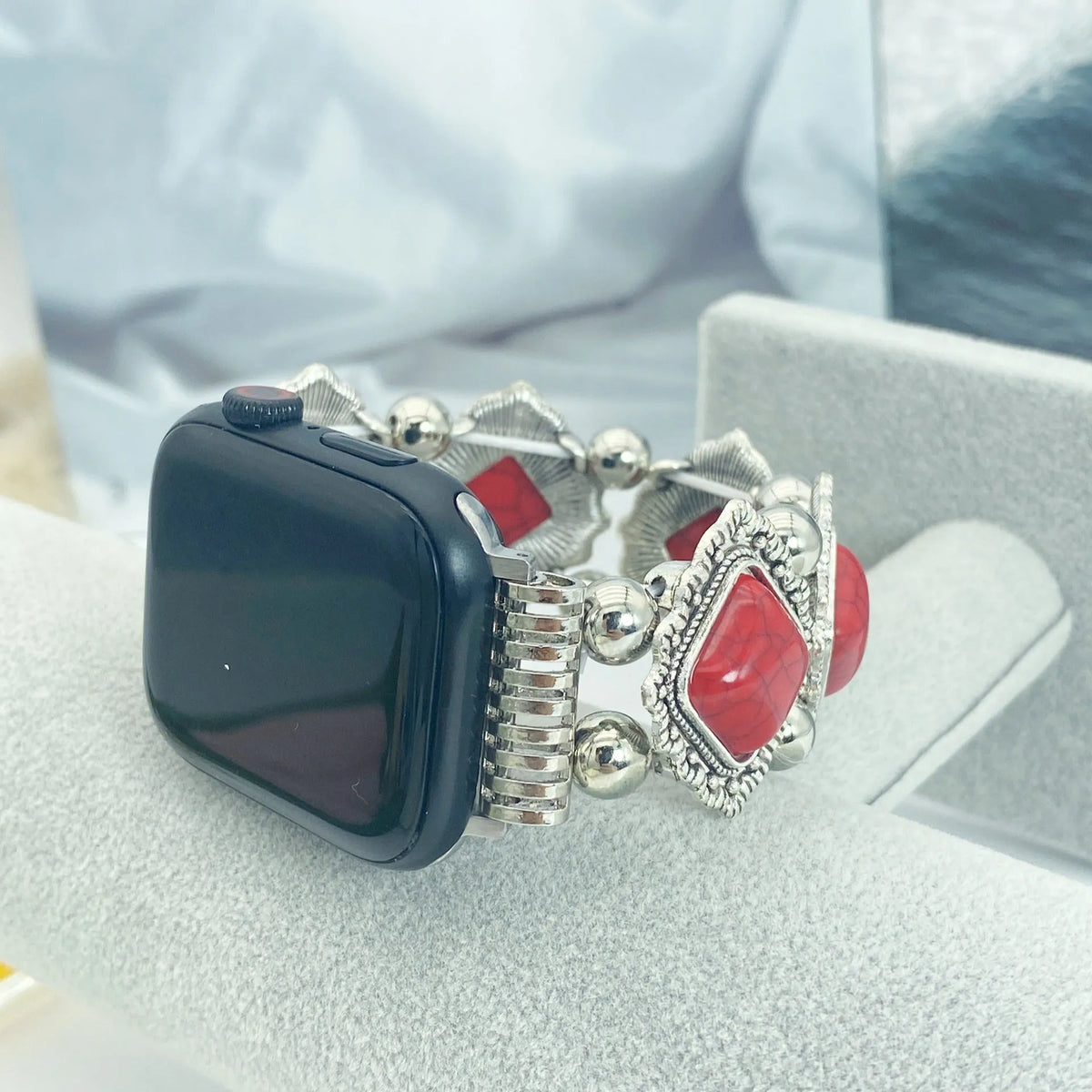 Bohemian turquoise smart watch strap for 38mm to 49mm watches, 15cm length, fashion style