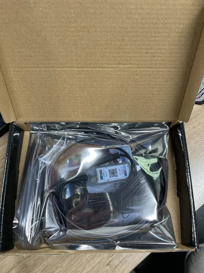 Car interior RGB ambience lighting strips with remote control and aluminium alloy construction