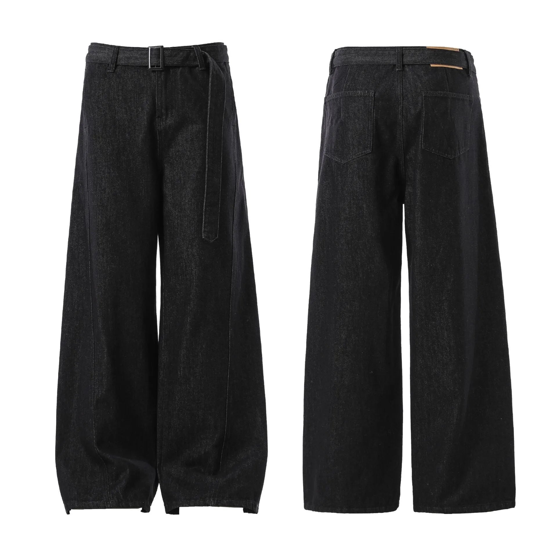 Women's black gold high-waist straight leg jeans with zip fly and cotton denim fabric