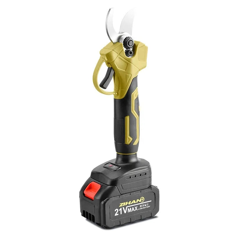Electric pruning knife with lithium battery and plastic storage case for cutting branches