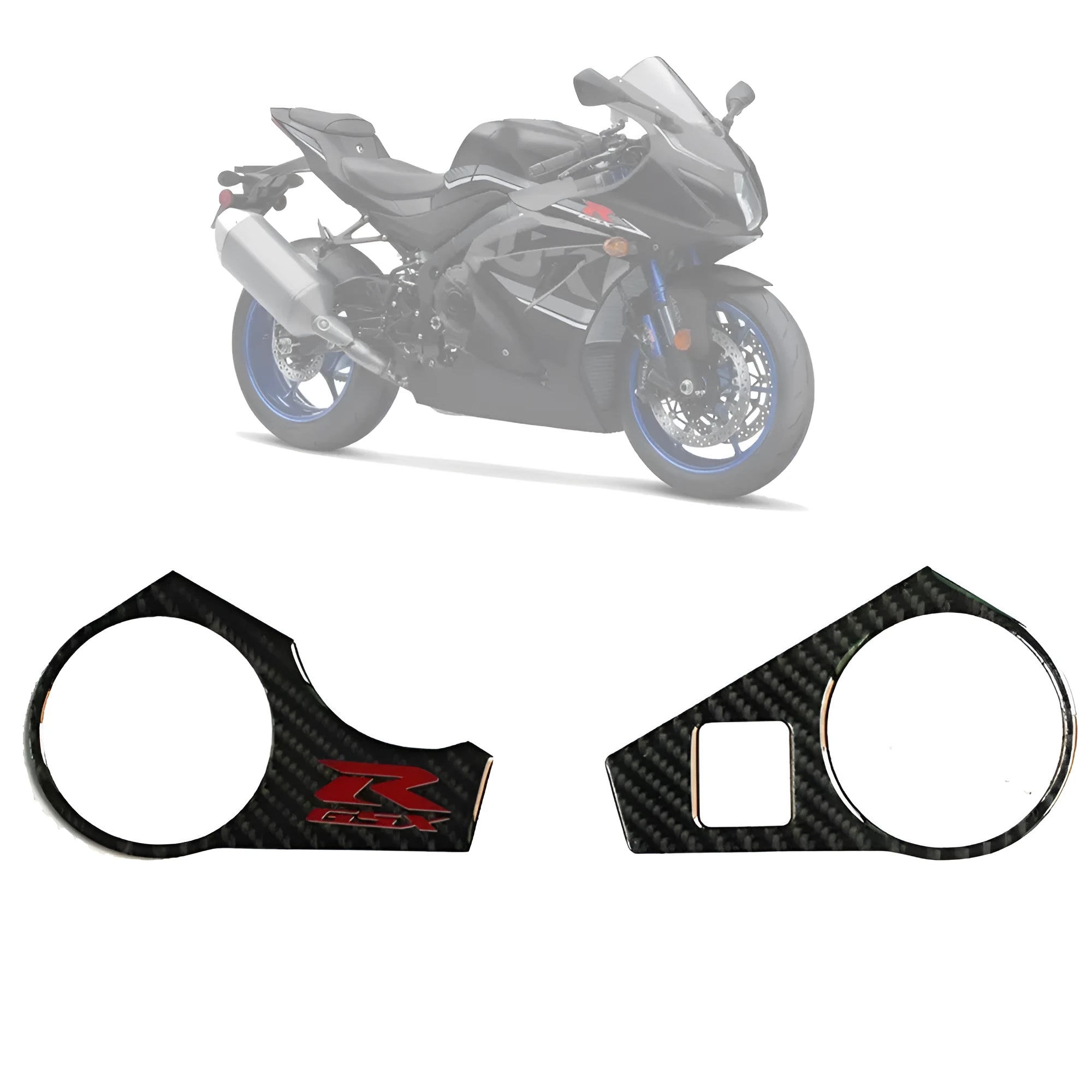 Black carbon fibre adhesive sticker for SUZUKI GSXR1000 L1 motorcycle upper connective plate