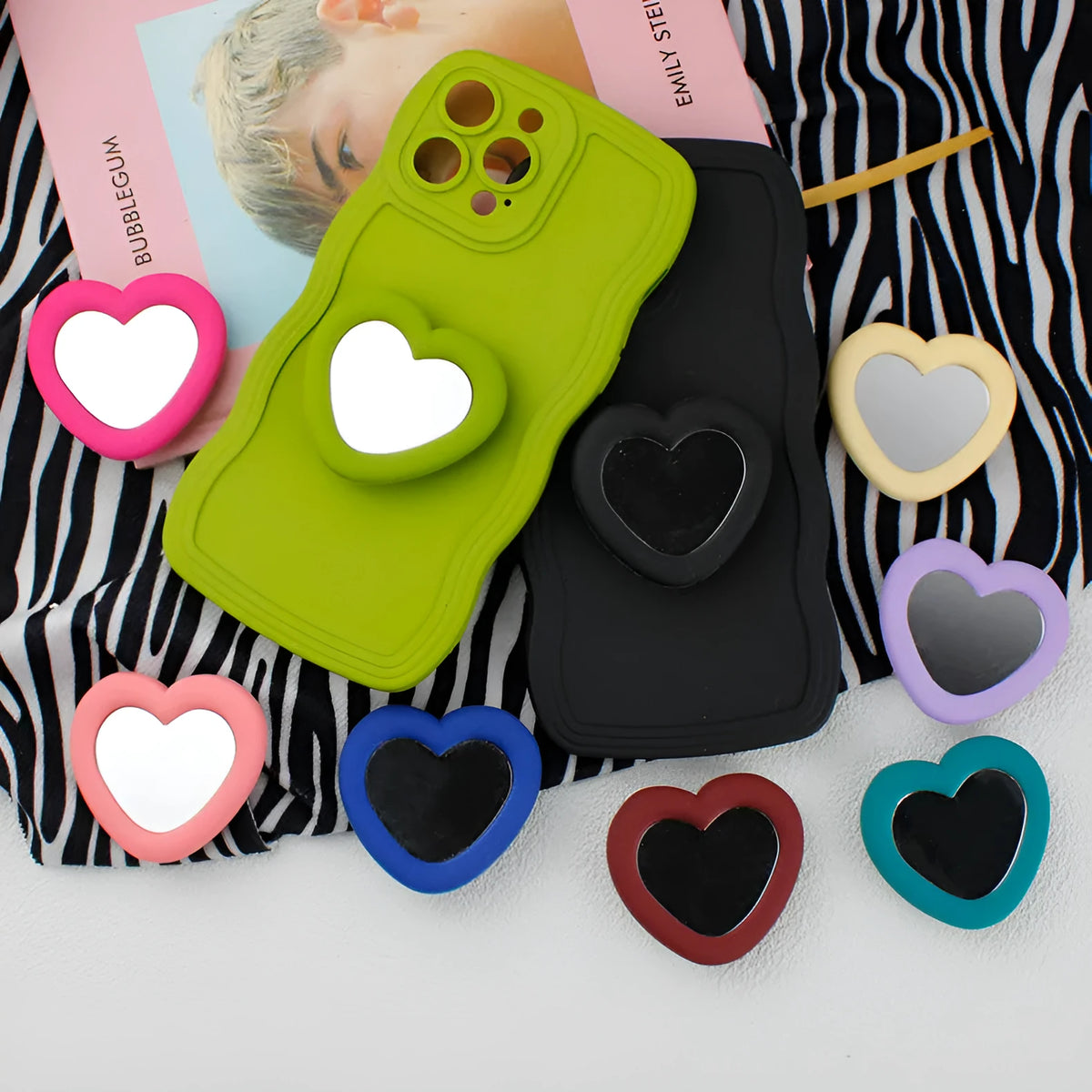Love silicone foldable mobile phone holder portable stand in one of nine colour options for desktop use