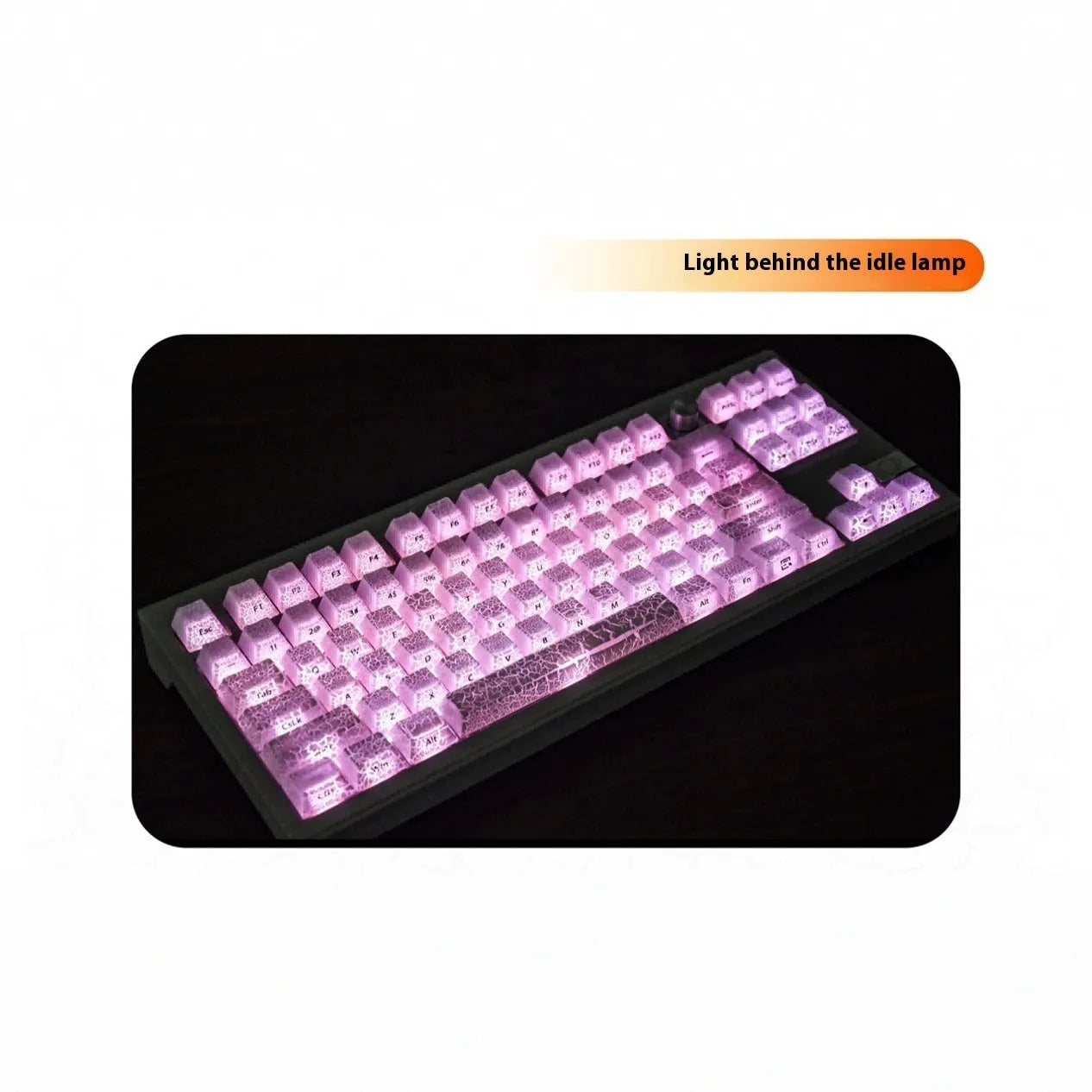 White Fission side carving transparent keycap in white with double stitching on PC material