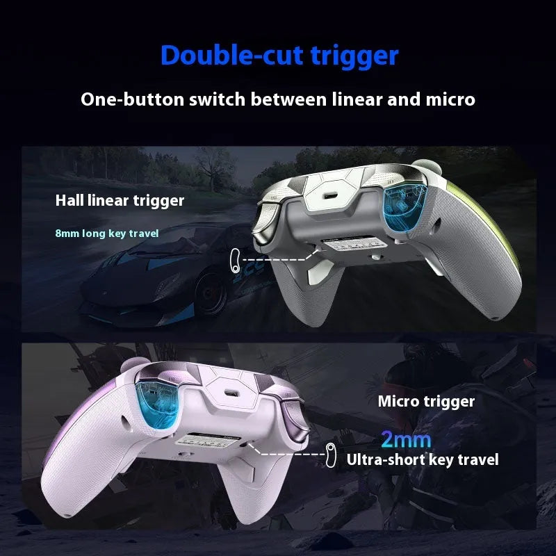 Rocker Smart game controller charging base in black, showing USB Type-C port and dual charging contacts.