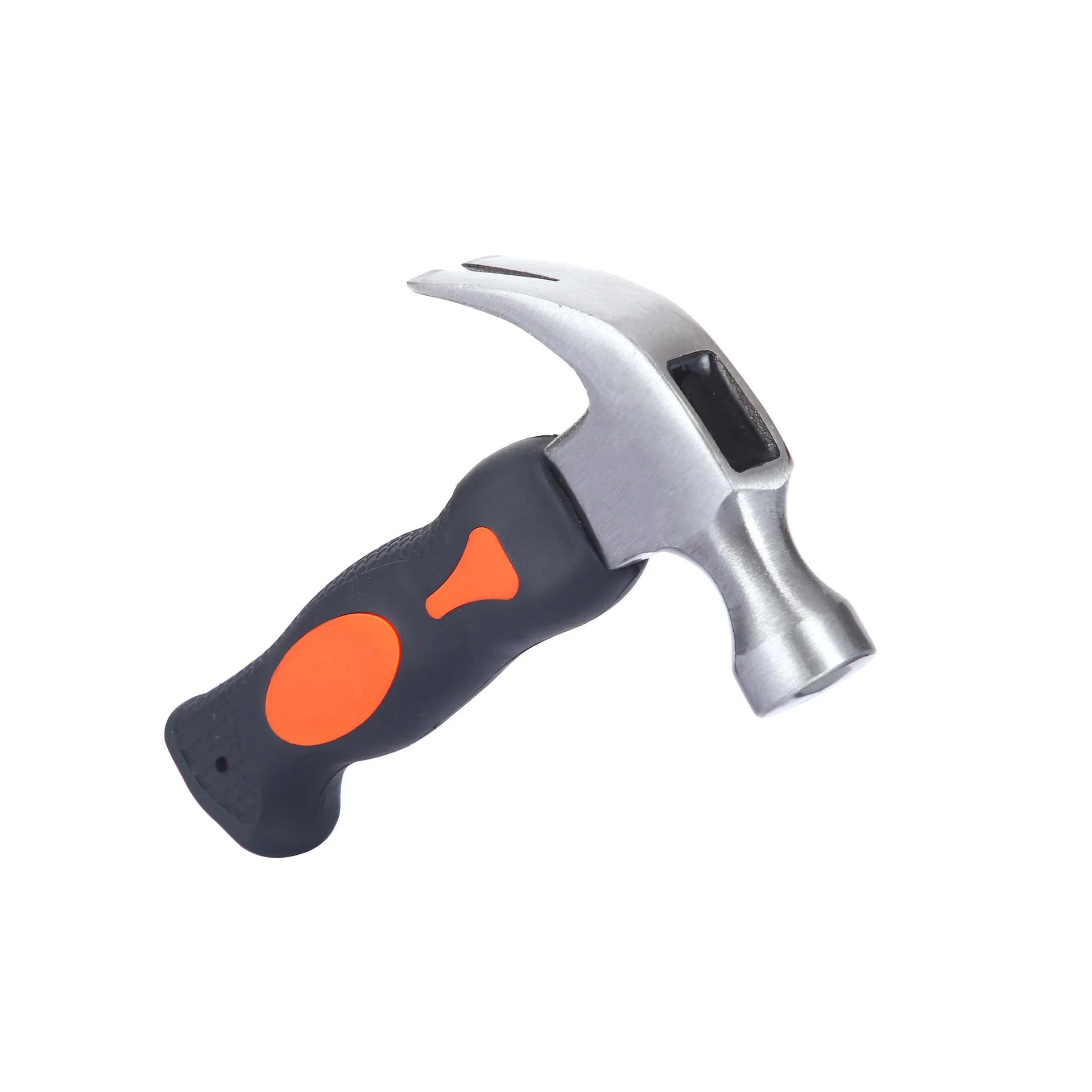 High carbon steel multi-purpose nail hammer with non-slip handle and pull-out staple feature