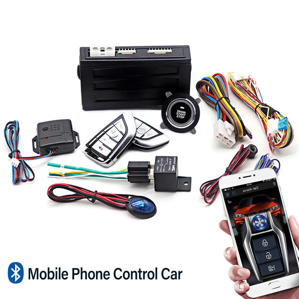 UTE808 universal car alarm system with phone app control remote start and anti-theft features