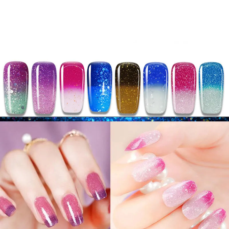 Gradient nail glue set with 8ml comfort texture gum in eight colour options for UV LED curing