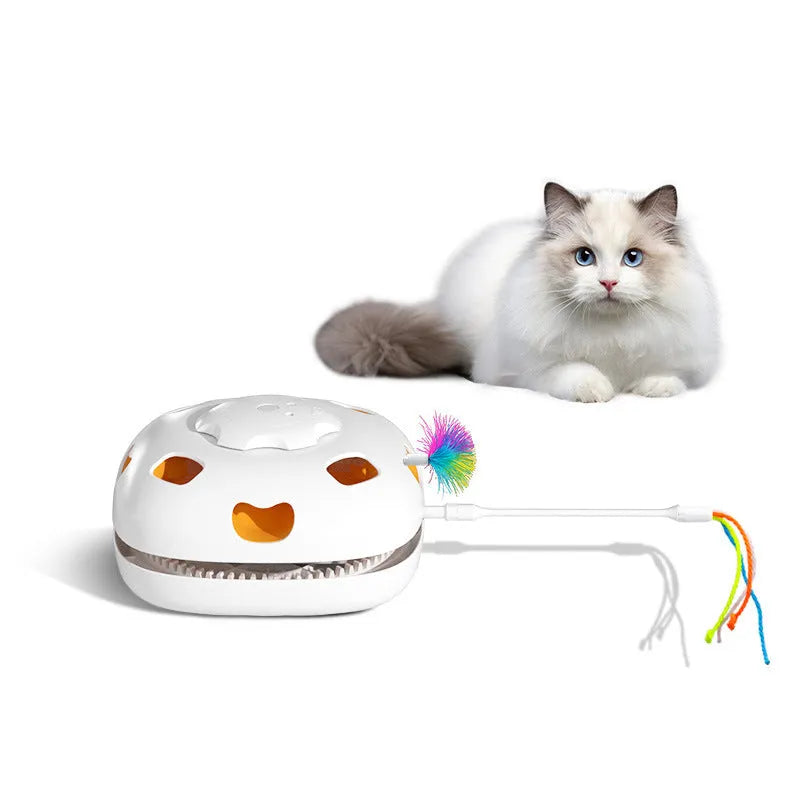 Plastic cat self-play relief teaser toy with picture colour pattern