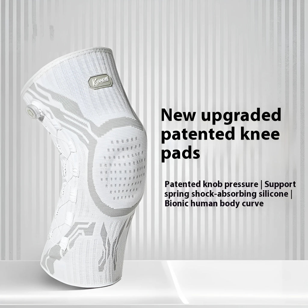 Grey white professional sports knee pads for basketball football badminton in M L XL sizes