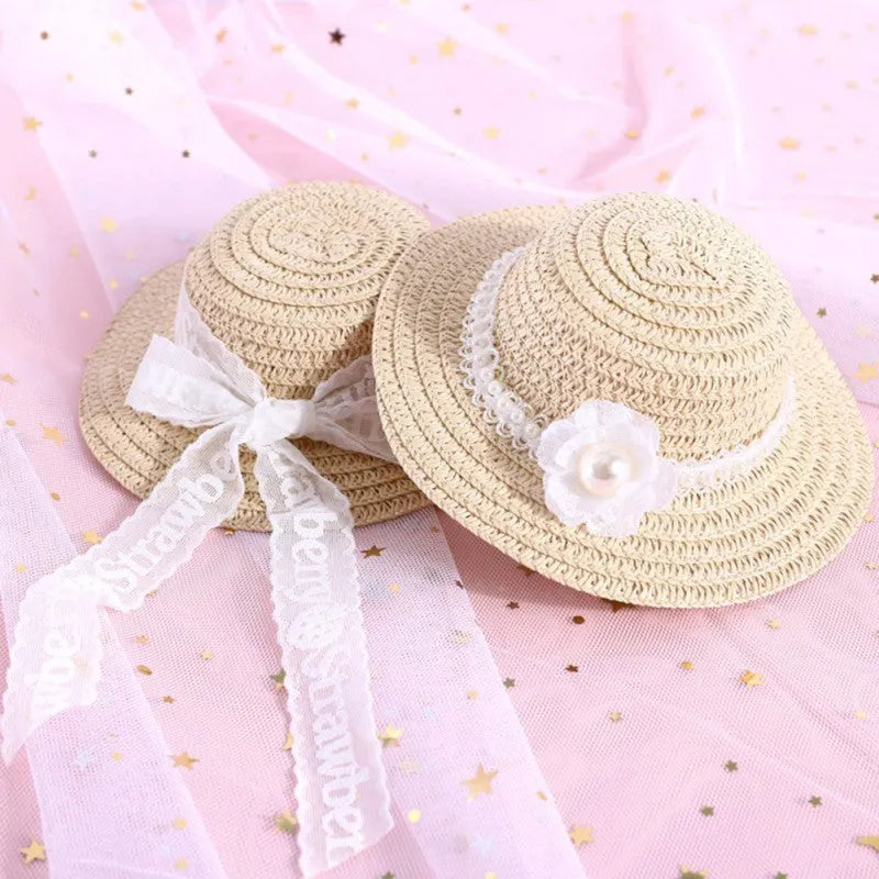 Handmade paper pet hat with adjustable bow knot for dogs and cats in cartoon style
