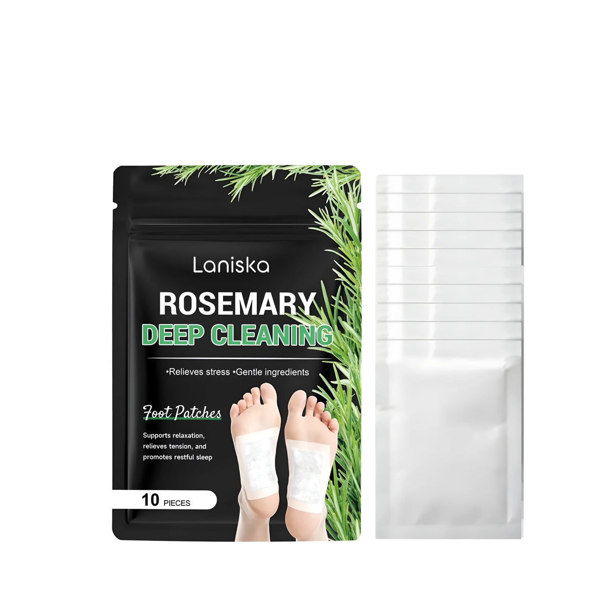 Herbal soothing foot patch with rosemary and turmeric extracts, pack of 10 pieces, mineral oil beeswax petrolatum base