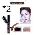 6g peel-off eyebrow tint gel tube with flat brush, available in Brown, Dark Brown and Gray Black