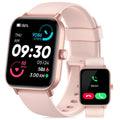 Multi functional sports smartwatch in pink or black with heart rate monitoring, Bluetooth calling, and 7-14 day battery life