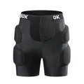 Black roller skating hip pads with removable NBR foam protection for adults