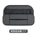 Black leather car seat rear storage bag organiser with 36x8x24cm dimensions