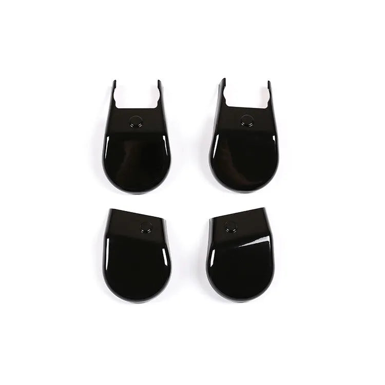 Black ABS plastic seat foot screw decoration covers for 2015-2021 Toyota Hi Lux, piano black set of 4