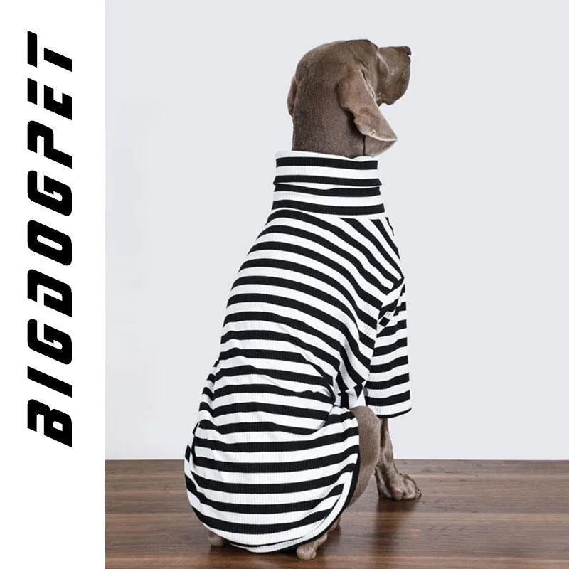 Large breed dog clothing with thin inner lining in black and white colour options