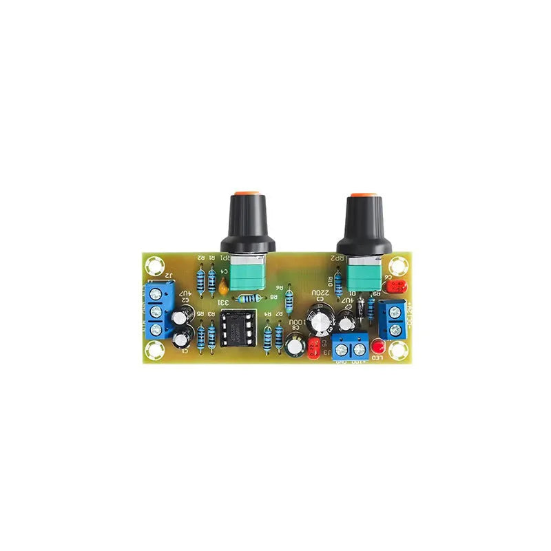 Front stage board for super dynamic bass boost with 10-24V power supply and 78x32mm FR-4 fibreboard PCB