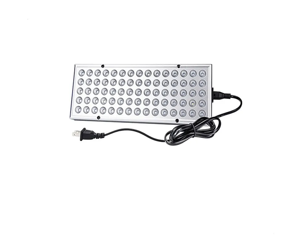 25W LED plant supplement light with 75 LEDs, 1000lm, ABS housing, 310x119x29.5mm, silver finish