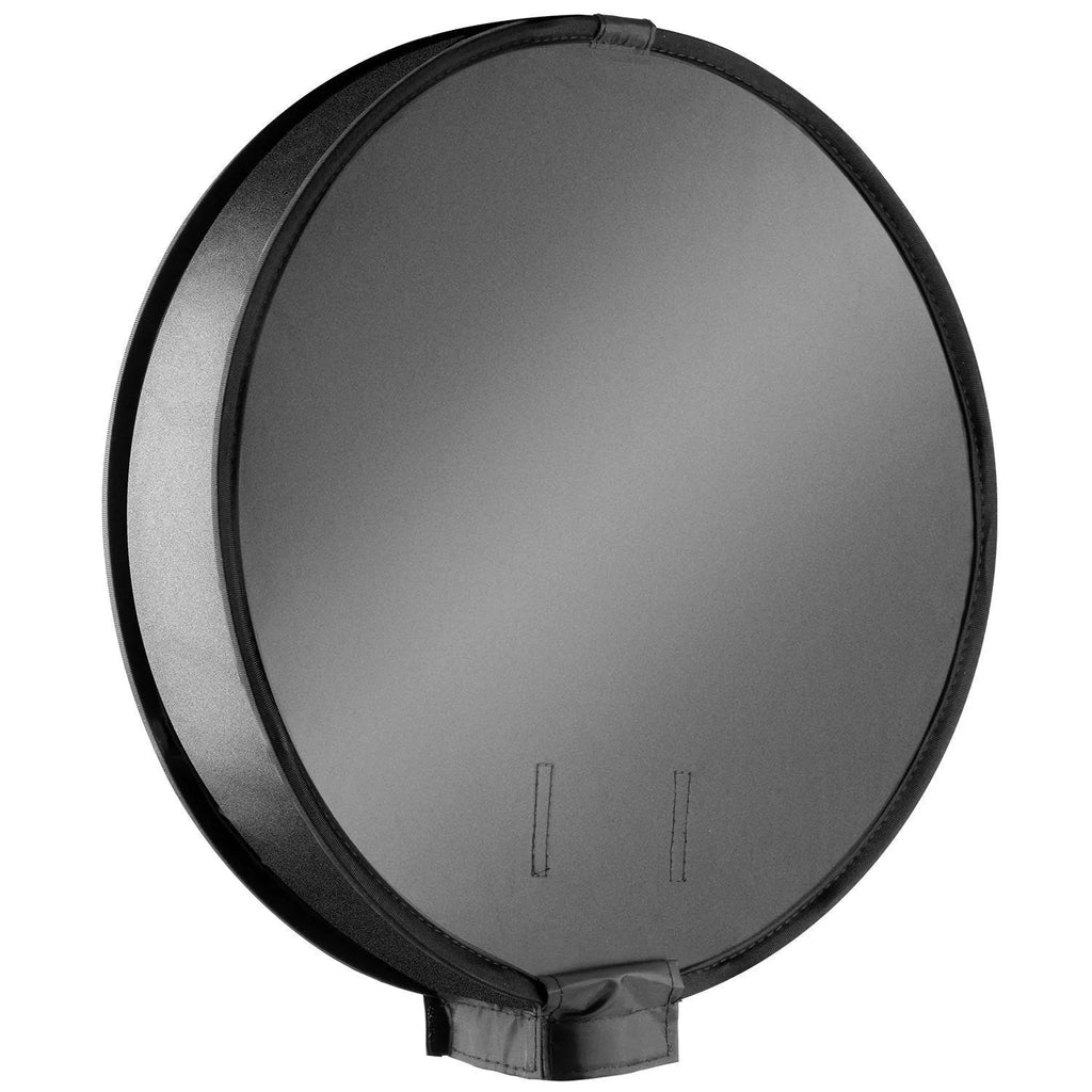 On-camera flash ring soft diffuser in 30cm or 40cm size with reflective material and alloy strip construction