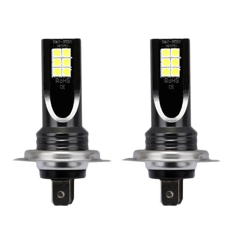 H7 110W LED car fog lights with 12 SMD LEDs in aluminium housing