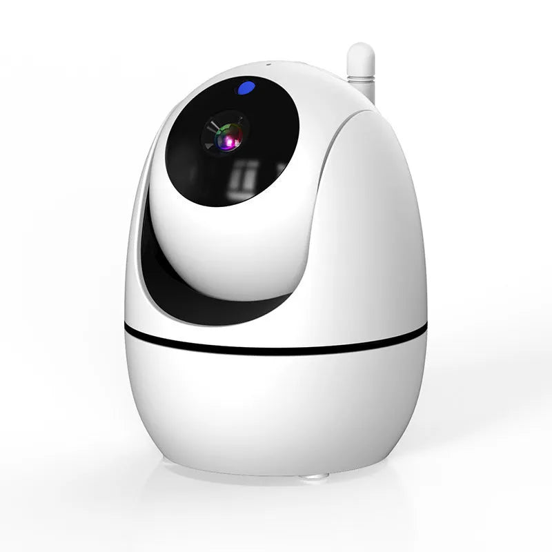 White 5-inch HD wireless baby monitor and camera on a nursery shelf