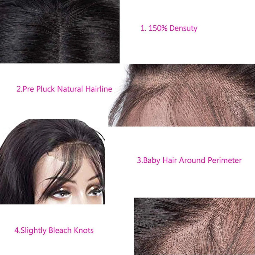 Natural real human hair wig for ladies in black medium length mechanically made