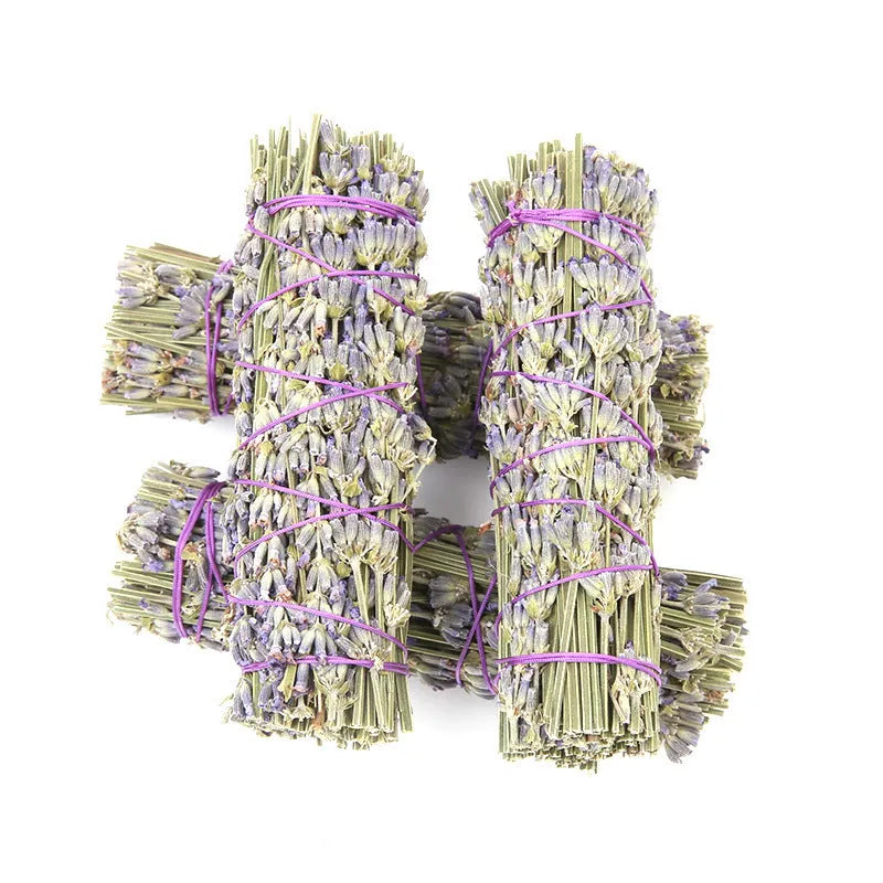 Natural dried lavender aromatherapy fragrance stick measuring about 4 inches long.