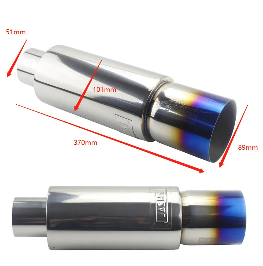 Stainless steel car exhaust pipe modification straight row sound wave 500mm silver finish