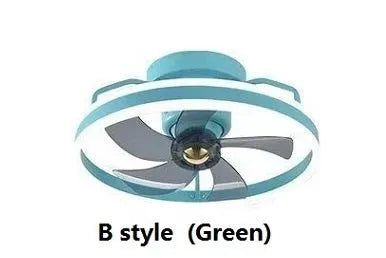 Modern simple style ceiling fan with light fixture, 50cm diameter, with PC blades and acrylic shade.
