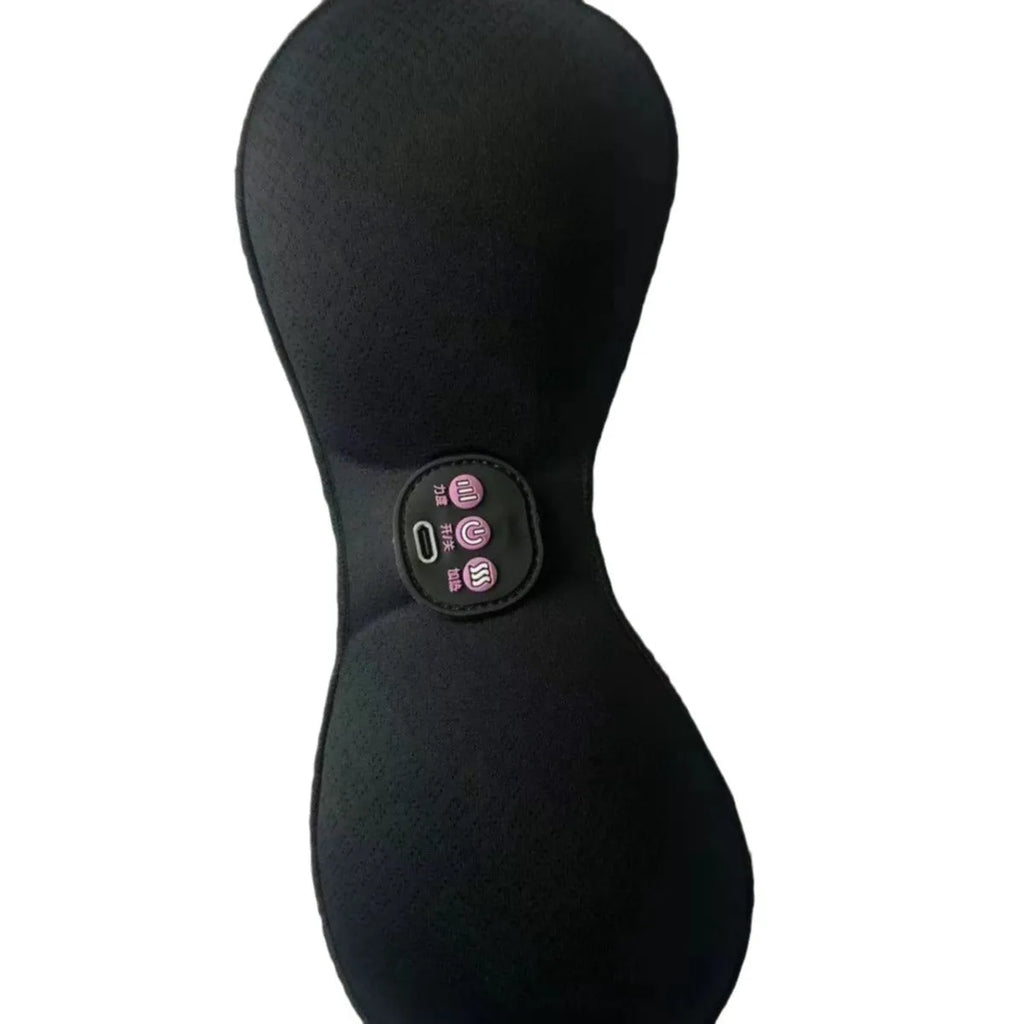 Black electric massage bra inner cushion chest stickers with 3-key English control panel