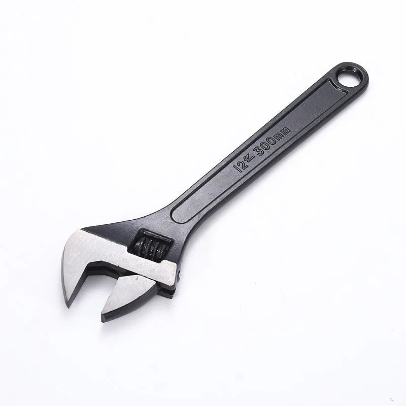 High carbon steel adjustable wrench with black finish in multiple sizes