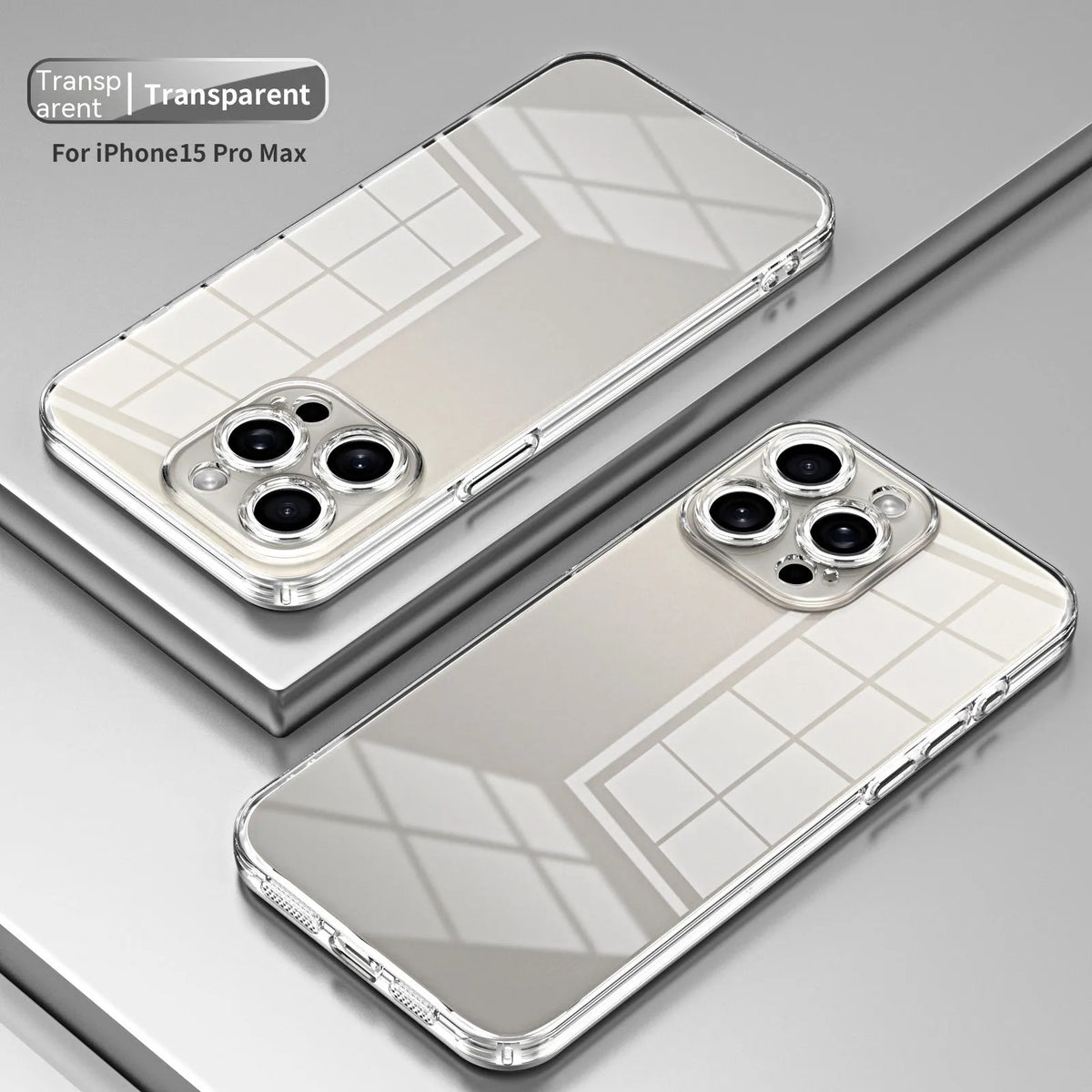 Electroplating iPhone case in gold or transparent TPU, back cover with drop-resistant fall protection