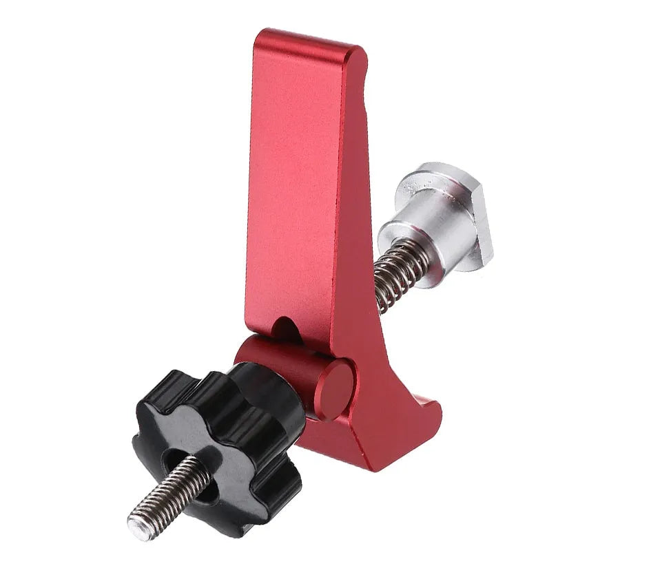 Red aluminium alloy woodworking bench block slide holder with flat mouth explosion-proof design