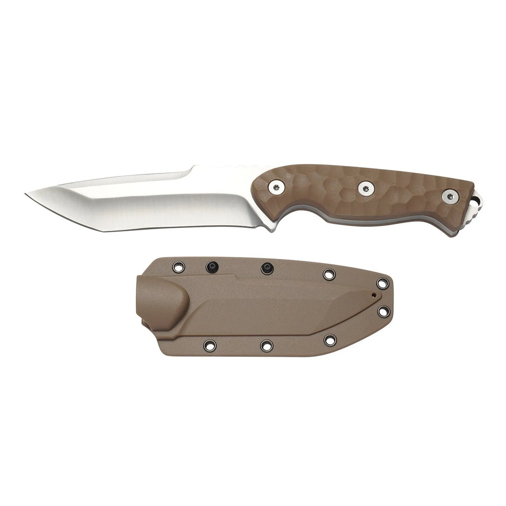 High Hardness Sharp Thickening Tool folding knife with 12.8cm 3CR13 steel blade, Titan-Brown colour, open view